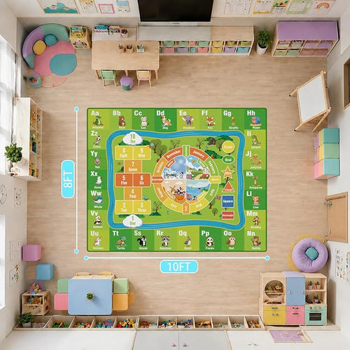 8'x 10' ABC Rug, Kids Rugs for Playroom Classroom Bedroom, Educational Learning - Image 2