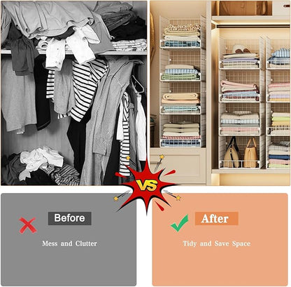 5-Tier Stackable Closet Storage Shelves, Closet Organizers and Storage Basket - Image 8