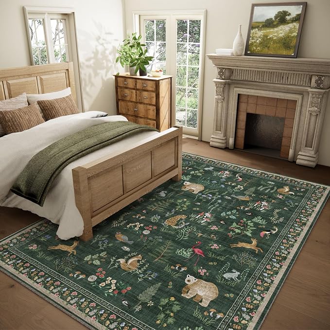 Machine Washable Rugs for Living Room: 8x10 Area Rugs for Bedroom Stain - Image 2