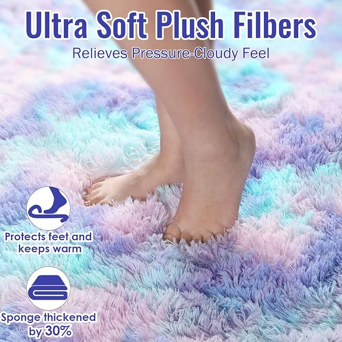 PAGISOFE Cute Kawaii Rugs for Girls Bedroom, 5x8 Rainbow Purple Area Rug - Image 5