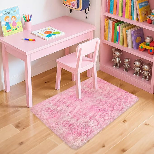 2x3 Small Pink Rug for Girls Room Soft Plush Pink Fluffy Rug for Bedroom Girls - Image 2
