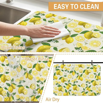 Kitchen Countertop Dish Drying Mat, Super Absorbent Coffee Bar Mat - Image 4