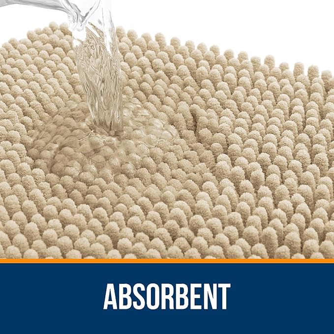 OLANLY Large Bathroom Rugs 40x24, Extra Soft Absorbent Chenille Bath Rugs - Image 4