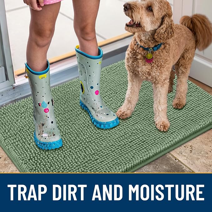 Smiry Dog Door Mat for Muddy Paws 70x24, Absorbent Dirt Trapper, Non-Slip - Image 3