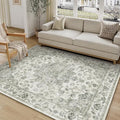 5x7 Washable Neutral Area Rug Green Vintage Living Room Bedroom Carpet Non-Slip by WondRg