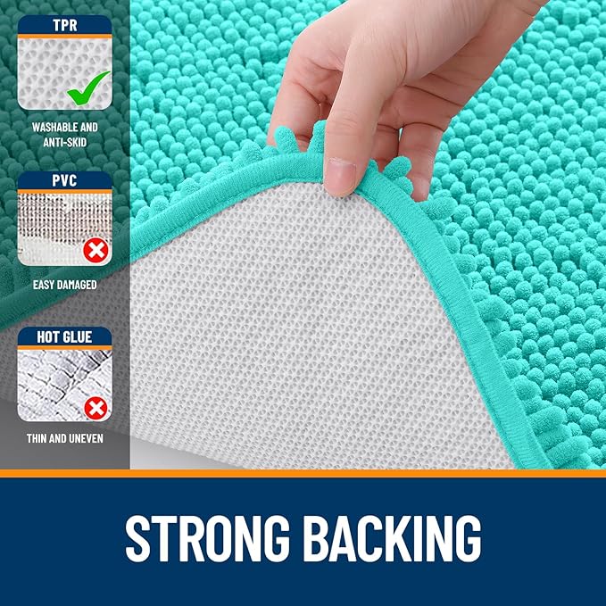 OLANLY Large Bathroom Rugs 47x32, Extra Soft Absorbent Chenille Bath Rugs - Image 6