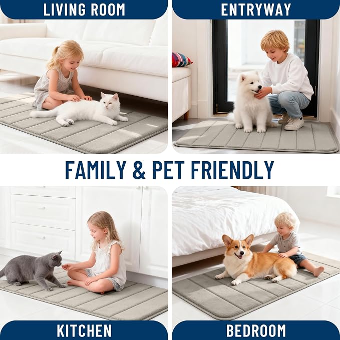 OLANLY Memory Foam Bath Mat 30x20, Super Soft Absorbent Bathroom Rugs, Quick Dry - Image 9