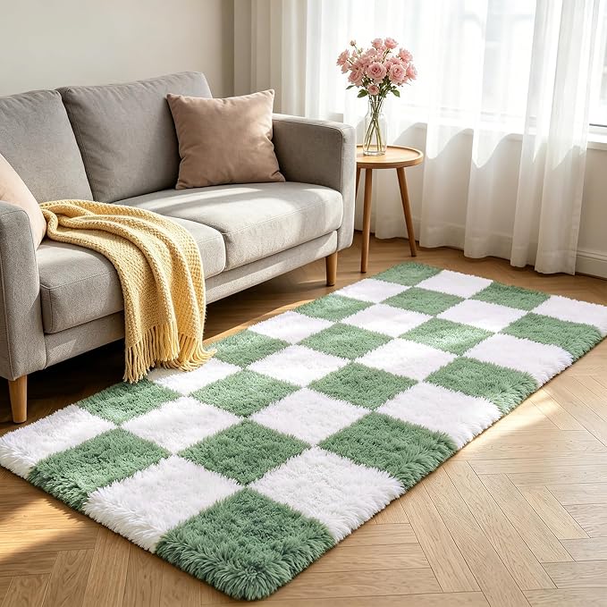 Shag Runner Rug for Bedroom Living Room 3x7 Upgrade Non-Slip Fluffy Soft - Image 2