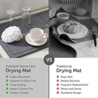Large Stone Drying Mat for Kitchen Counter, Quick Dry Stone Dishes Mats - Image 8