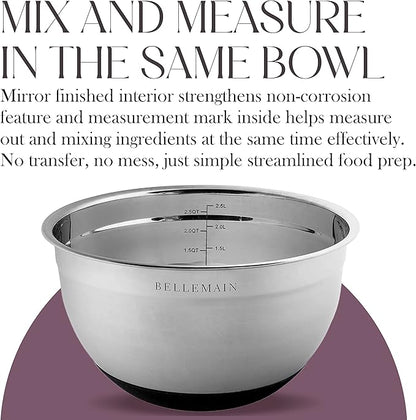 Bellemain Stainless Steel Non-Slip Mixing Bowls - Image 9
