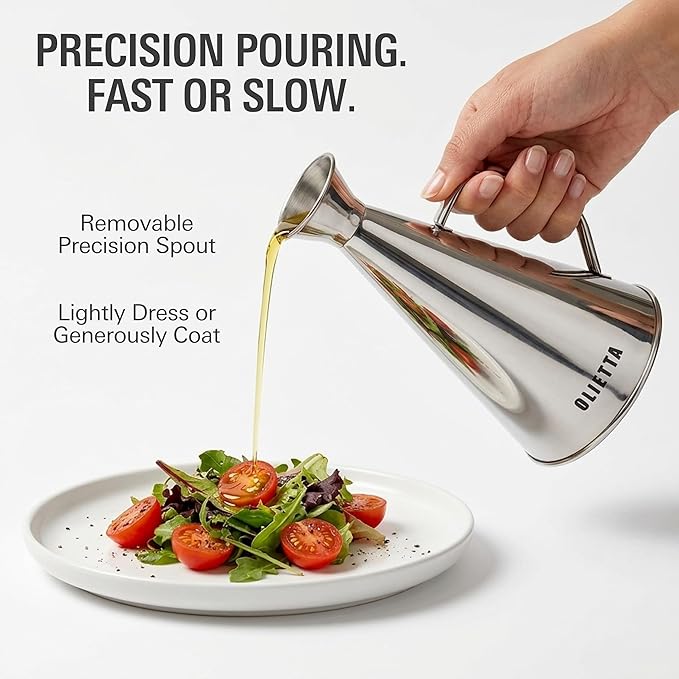 Olietta Olive Oil Dispenser Bottle Stainless Steel Non Drip Leak Proof No Mess - Image 3