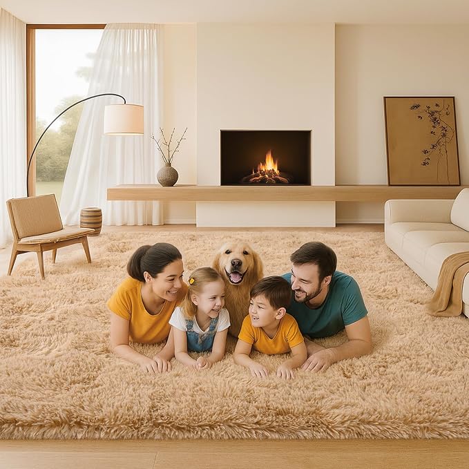 6x9 Rugs for Living Room, Rugs for Bedroom, Plush Fluffy Carpet, Non-Slip - Image 3
