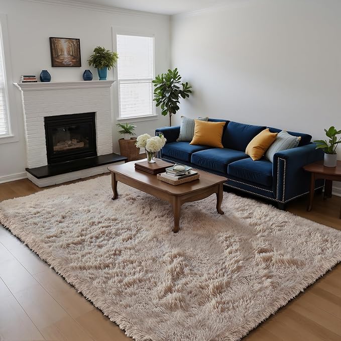 Fluffy Rug Shag Area Rug, Small Bedside Rug, Soft Fluffy Shag Entryway Throw by Yongyangjuxi