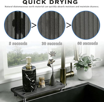 2PCS Instant Dry Sink Caddy for Bathroom Counter, Durable Kitchen Sink Organizer - Image 2