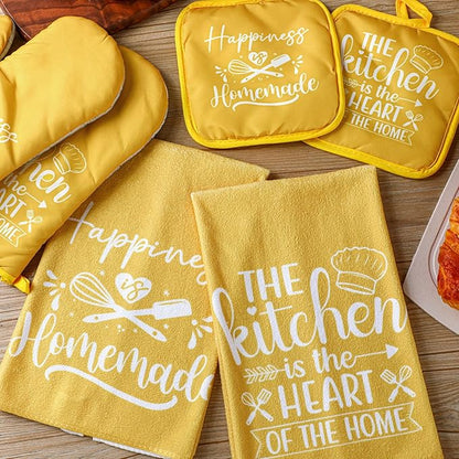Sratte 6 Pcs Kitchen Decor Accessories Set Farmhouse Towels Pot Holders Oven - Image 3
