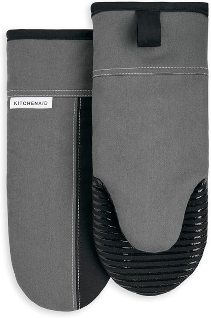 KITCHENAID Beacon Two-Tone Oven Mitt 2-Pack Set, Contour Silver/Matte Black by KitchenAid