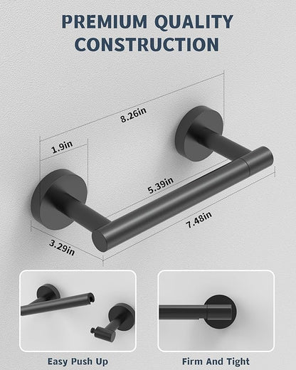 RARXTR Matte Black Toilet Paper Holder SUS304 Stainless Steel Double Post - Image 3