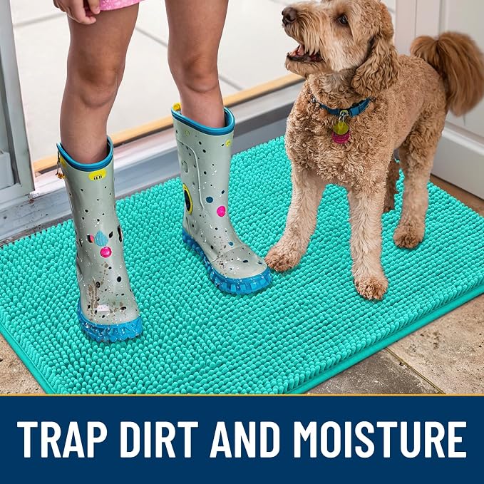 Smiry Dog Door Mat for Muddy Paws 59x32, Absorbent Dirt Trapper, Non-Slip - Image 3
