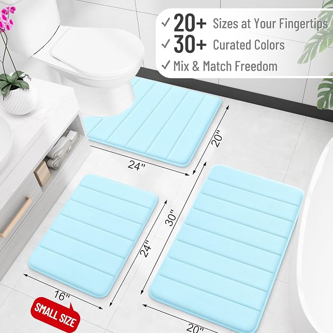 OLANLY Memory Foam Toilet Rugs U Shaped 24x20, Super Soft Absorbent Contour - Image 2