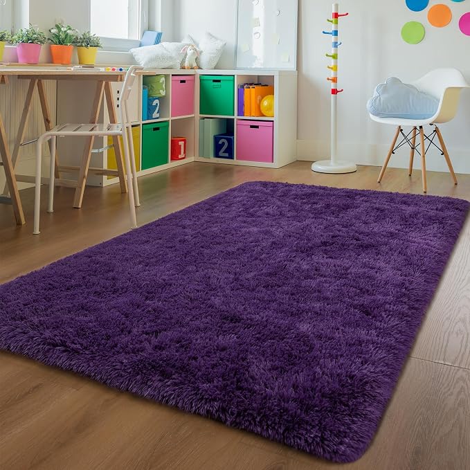 Andecor Soft Fluffy Bedroom Rugs, 3 x 5 Feet Indoor Shaggy Plush Area Rug - Image 2