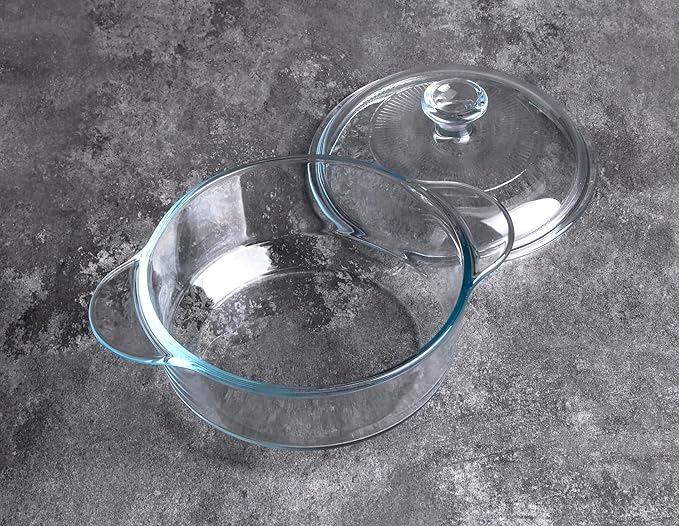Clear Round Glass Casserole - Image 6