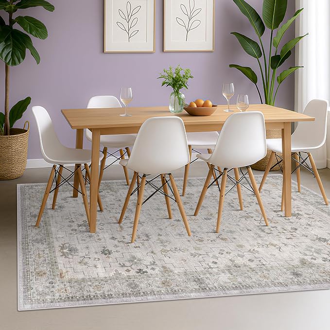 Hazo Haus Boho Light Grey 5x8 Living Room Rug - Image 6