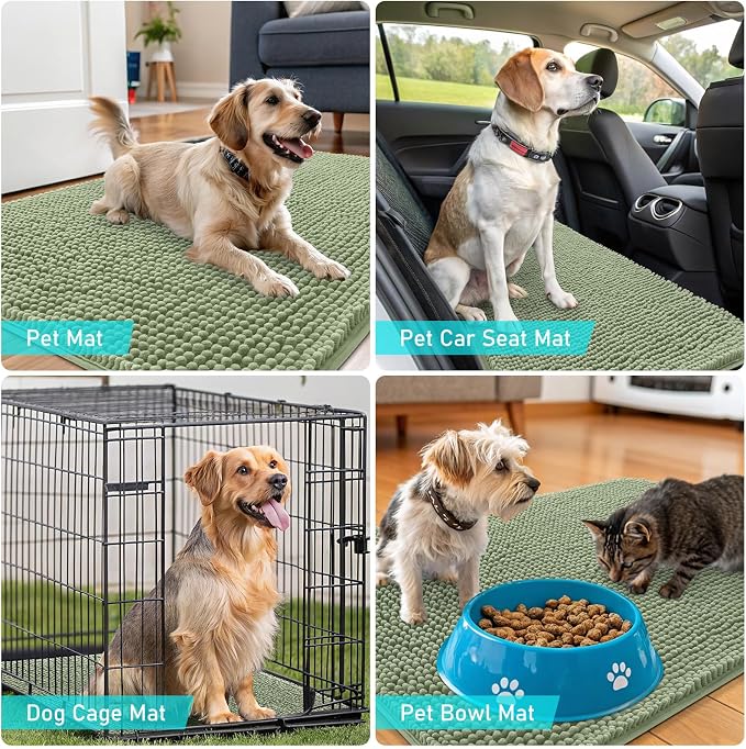 OLANLY Dog Door Mat for Muddy Paws 50x30, Absorbs Moisture and Dirt, Absorbent - Image 7