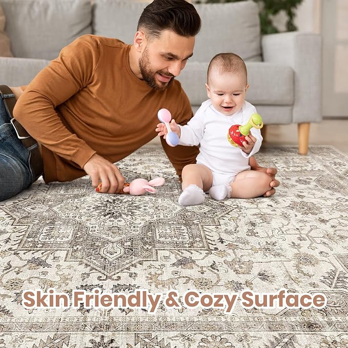 Vintage Living Room Area Rug 5x7 - Image 3