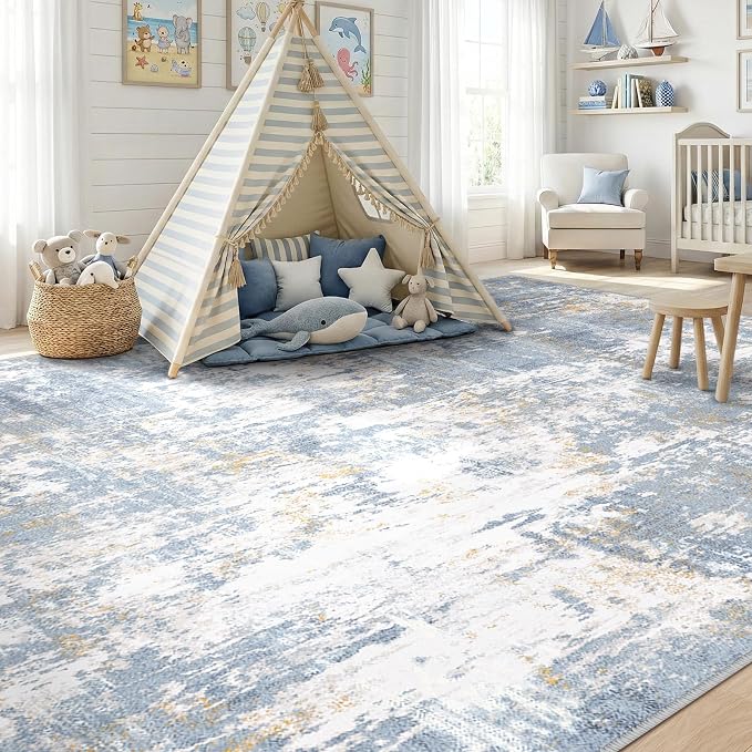 RELEANY Washable Area Rugs 5'x7' Non-Slip Modern Abstract Soft - Image 4