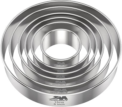 M JNGMEI 6 Pieces Stainless Steel Cookie Biscuit Cutter Set 2'' by MJINGMEI