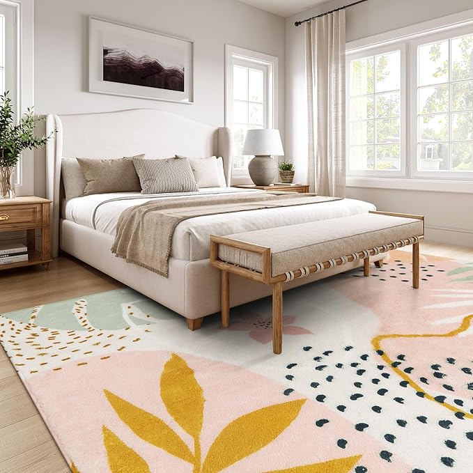Lahome Pink Washable Rugs 8x10 - Image 6