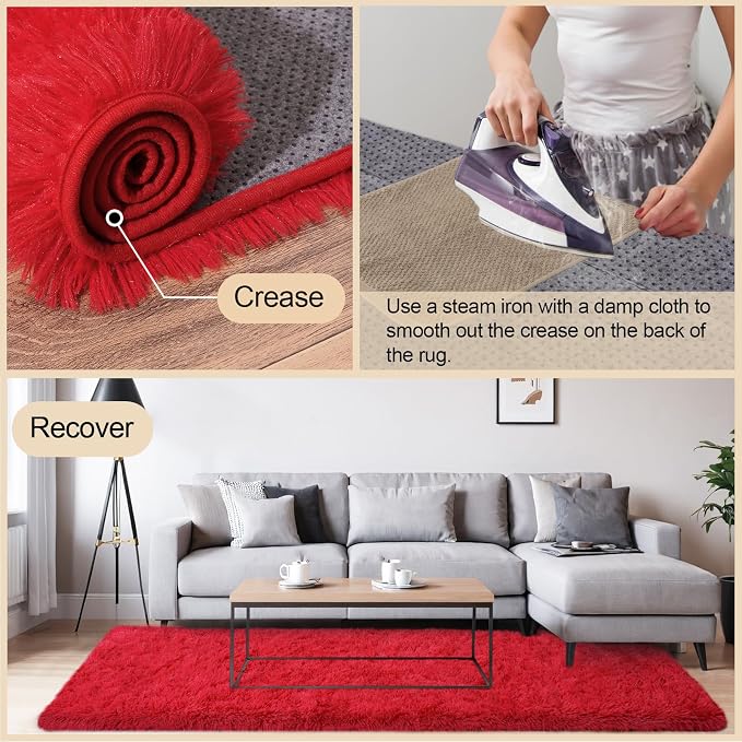 Mugorn 8x10 Area Rugs for Living Room, Soft Carpet Shag Kids Room Rug, Non-Slip - Image 4