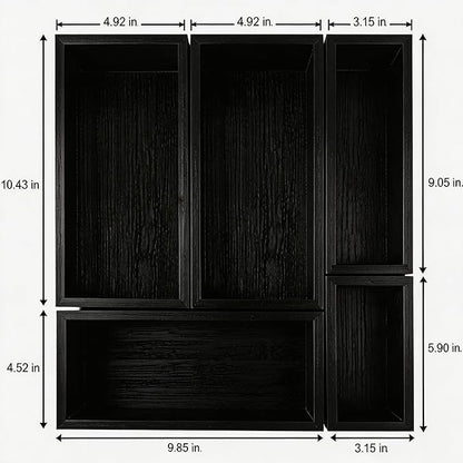 bamboo drawer organizer Set, expandable drawer dividers, wooden storage - Image 6