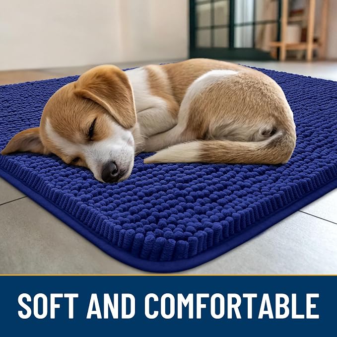 Smiry Dog Door Mat for Muddy Paws 24x16, Absorbent Dirt Trapper, Non-Slip - Image 2