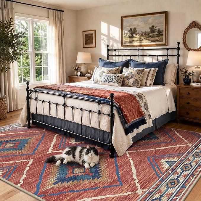BESTSWEETIE Area Rug 6x9 Rug Machine Washable Non-Slip Low Pile Print Pattern - Image 6