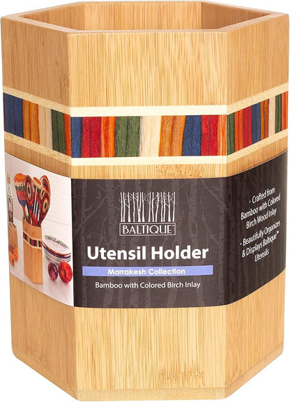 Totally Bamboo Baltique Marrakesh Collection Kitchen Utensil Holder, Large - Image 7