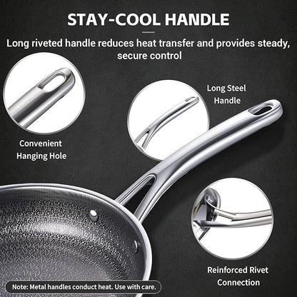 Ammeloo Hybrid Tri-Ply Stainless Steel Frying Pan Set, Non Stick Frying Pans - Image 9