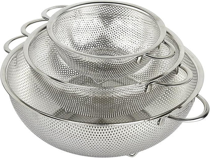 3-Piece Stainless Steel Mesh Micro-Perforated Strainer Colander Set by H%C3%96LM