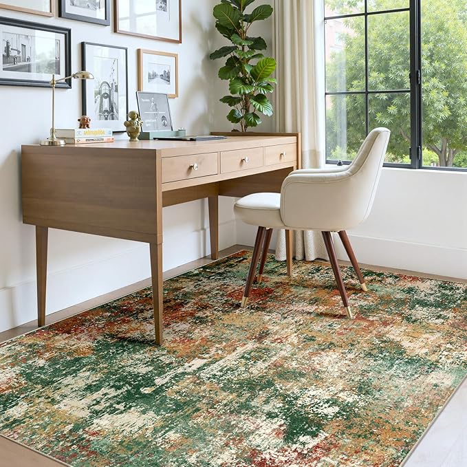 RELEANY Washable Area Rugs 4'x6' Non-Slip Modern Abstract Soft - Image 4