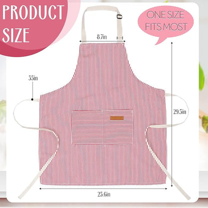 Handepo 12 Pcs Cotton Aprons for Women Men - Image 2