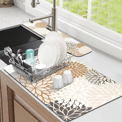 Findosom 2PCS 12" x 20" Dish Drying Mat & 24" x 5.5" Sink Splash Guard by Findosom