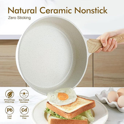 SENSARTE Nonstick Ceramic Saute Pan 12-Inch, 5QT Non-toxic Deep Frying Pan - Image 3