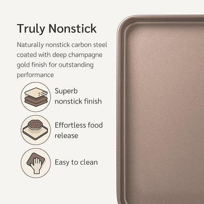 HAPPIELS Nonstick Baking Sheet Set of 2 | PFOA & BPA Free Non Toxic Carbon - Image 3