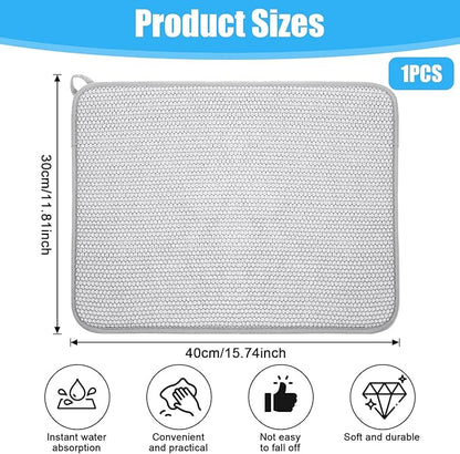 Giantree Small Microfiber Dish Drying Mat, Absorbent Dish Drainer Mats - Image 5