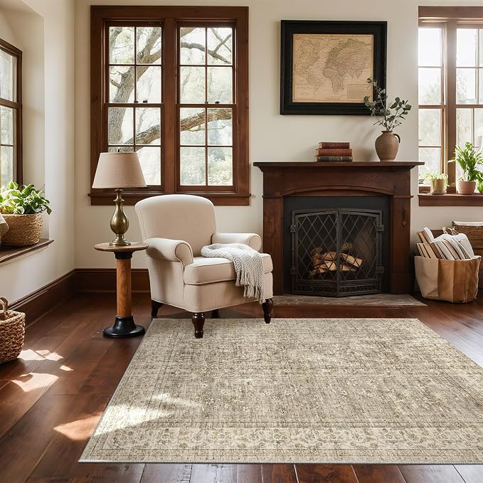 Washable Entryway Small Area Rugs: Door Mat Indoor Entrance 3x5 Boho Rug Stain - Image 4