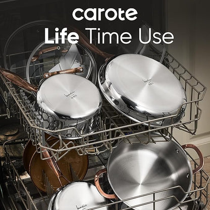 CAROTE 8 Qt Tri-Ply Stainless Steel Stockpot, Non-Toxic Stock Pot - Image 7