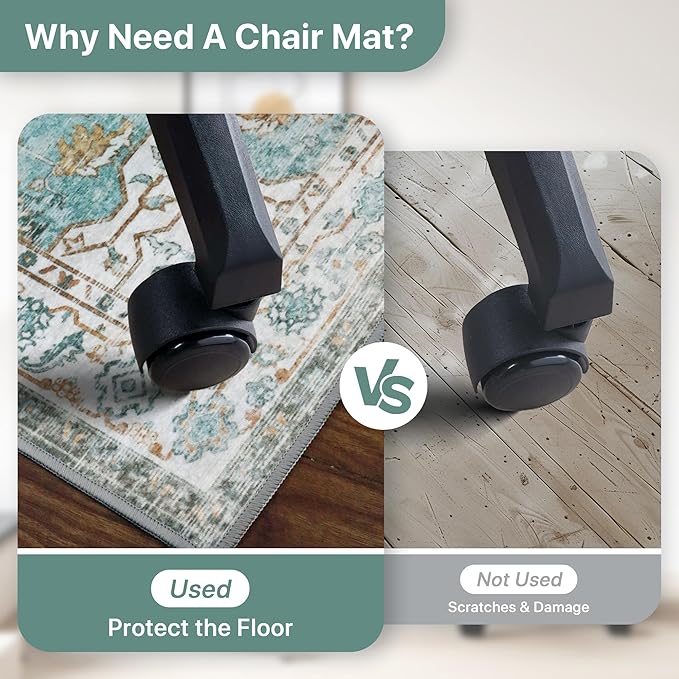 48"x72" Office Chair Mat for Hardwood Tile Floor, Under Desk Carpet Protector - Image 4