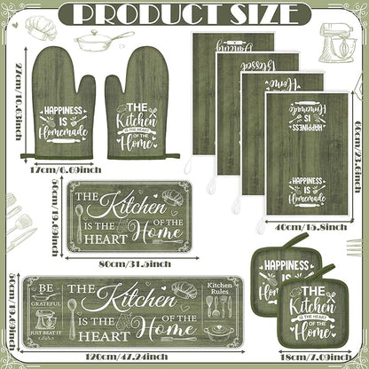 Fourluoo 10 Pcs Farmhouse Kitchen Decor and Accessories Set 4 Kitchen Towels 2 - Image 3