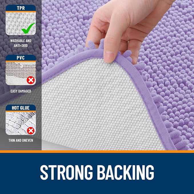 OLANLY Small Bathroom Rugs 24x16, Extra Soft Absorbent Chenille Bath Rugs - Image 6