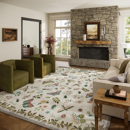 8x10 Area Rugs for Living Room: Washable Bedroom Rug Stain Resistant Non Slip by palohom